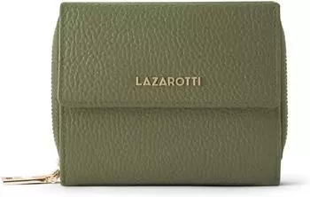 Lazarotti Bologna Leder-Geldbörse, 8 Kartenfächer, olivgrün (LZ03026-19)