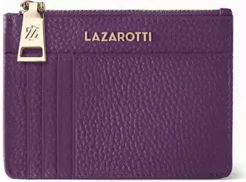 Lazarotti Bologna Leder Kartenetui mit Airtag-Fach, RFID-Schutz, lila (LZ03039-21)