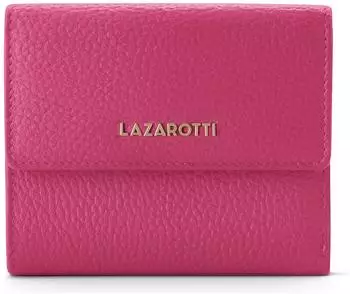 Lazarotti Bologna Leder-Geldbörse 8 Kartenfächer RFID-Schutz, pink (LZ03024-11)