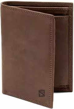 SERASAR Geldb&ouml;rse "Vintage" Herren, Leder braun, RFID-Schutz (W011)
