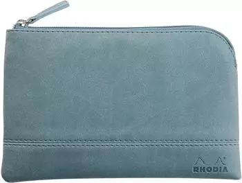 Rhodia Rhodiarama Etui Kunstleder mit Rei&szlig;verschluss, wassergr&uuml;n, S 11x17cm (116535C)