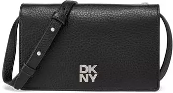 DKNY Etta Crossbody Wallet, schwarz/silber