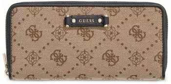 Guess Dorothy SLG Zip Around Wallet L, hellbraun (Latte Logo / Black)
