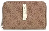 Guess Rei&szlig;verschlussb&ouml;rse Damen Yvonne Logo SLG Med Zip Around (SWSG) latte...