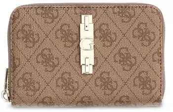 Guess Yvonne Medium Zip Around Wallet, Latte Logo (SLG)