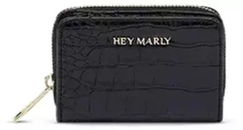 Hey Marly Sleek Petite Croco Druckknopfb&ouml;rse, schwarz