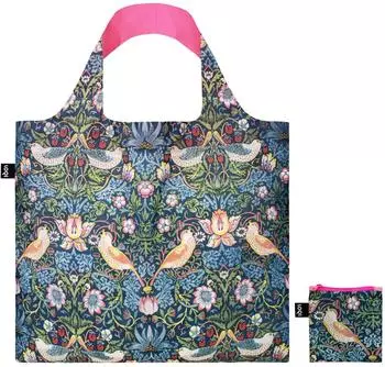 LOQI William Morris "The Strawberry Thief" Tasche, neonpink