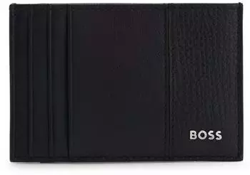 Hugo Boss New Crosstown Kartenetui, schwarzes Leder