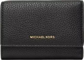 Michael Kors Bryant Geldb&ouml;rse genarbtes Leder, schwarz, Damen