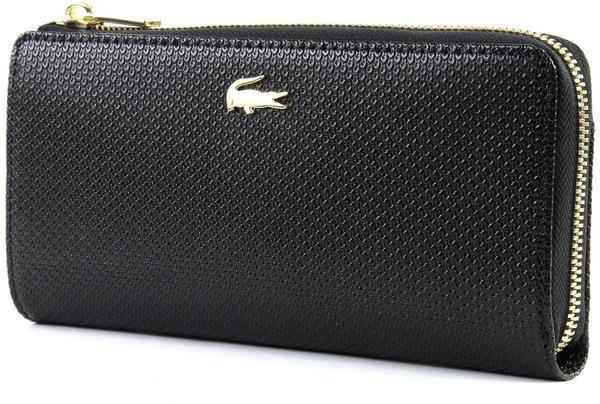 Lacoste Women's Chantaco Piqué Leather 8 Card Zip Wallet black