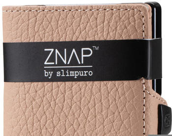 slimpuro Znap Slim Wallet 4/8 Cards grained leather cream