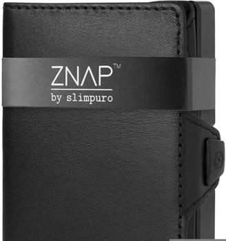 slimpuro Znap Slim Wallet 8/12 Cards smooth leather black
