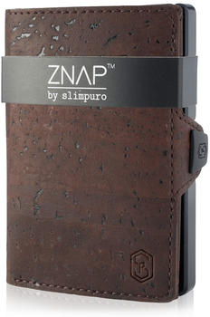 slimpuro Znap Slim Wallet 4/8 Cards cork leather brown