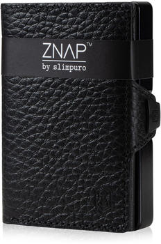 slimpuro Znap Slim Wallet 8/12 Cards grained leather black