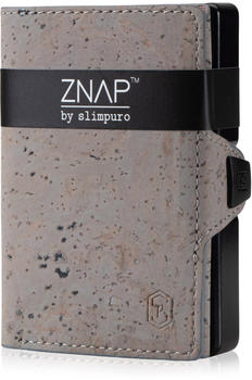 slimpuro Znap Slim Wallet 8/12 Cards cork leather grey