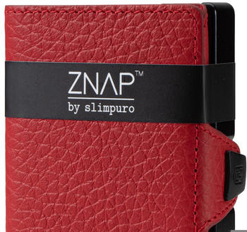 slimpuro Znap Slim Wallet 8/12 Cards grained leather red