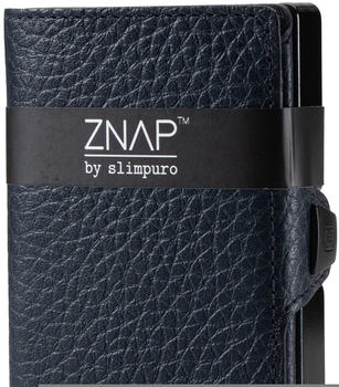slimpuro Znap Slim Wallet 8/12 Cards grained leather dark blue