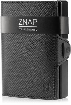 slimpuro Znap Slim Wallet 8/12 Cards saffiano black