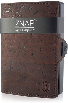 slimpuro Znap Slim Wallet 8/12 Cards cork leather brown