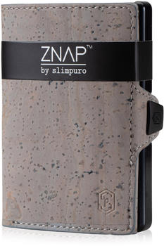 slimpuro Znap Slim Wallet 4/8 Cards cork leather grey