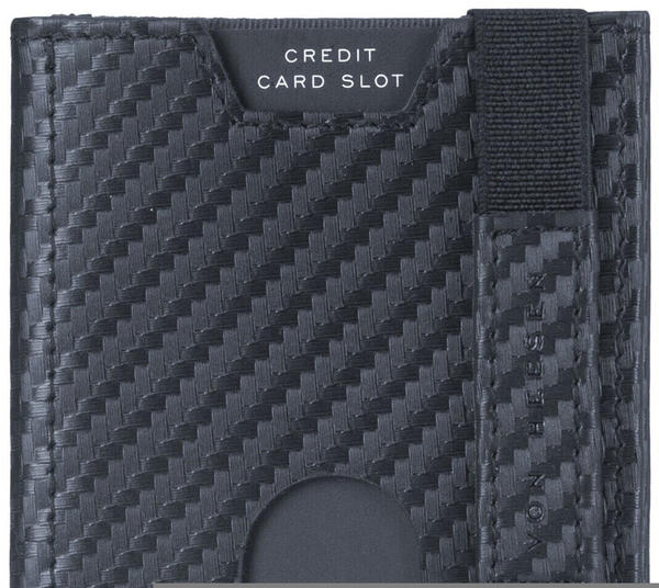 Von Heesen Whizz Wallet with Elastic Band and Mini Coin Pocket carbon