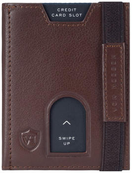 Von Heesen Whizz Wallet with Elastic Band and Mini Coin Pocket brown