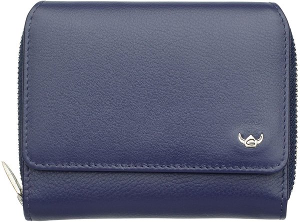 Golden Head Madrid RFID Protect Zipped Billfold Coin Wallet (3316-63) blue