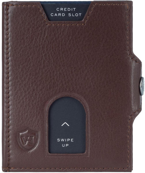 Von Heesen Whizz Wallet with Push Button and Mini Coin Pocket brown