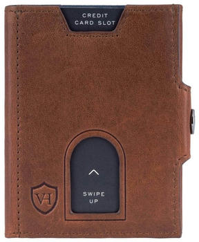 Von Heesen Whizz Wallet with Push Button and XXL Coin Pocket cognac