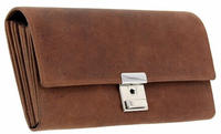Alassio Kellnerb&ouml;rse, aus Hunter-Leder, braun 6 Scheinf&auml;cher, M&uuml;nzfach,