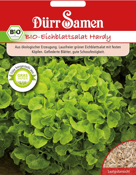 Dürr-Sa­men Bio-Eichblattsalat Hardy Lactuca sativa Grün