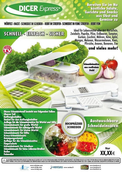 Best Direct Gemüse- und Obstschneider Dicer Express