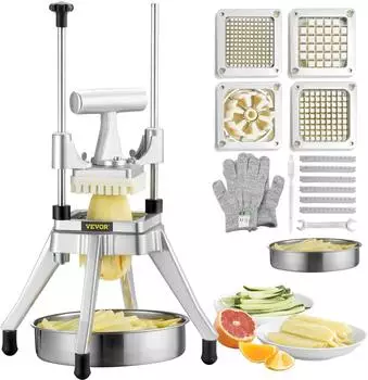 VEVOR Pommes-Frites-Schneider 1/4"+3/8"+1/2"+6 Keile, Edelstahl (QTJ-J002)