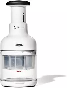 OXO Good Grips Gem&uuml;sehacker mit Auffangschale, Edelstahl, Wei&szlig;/Schwarz (11339900)