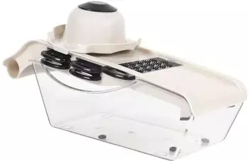 Cook Concept K&uuml;chenmandoline mit Reservoir, 5 Zubeh&ouml;rteile, Edelstahlklinge, Beige (KD0002)