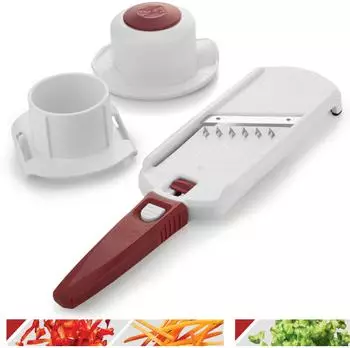 Börner Multi Dicer Julienne-Gemüseschneider, weiß-rot, BPA-frei