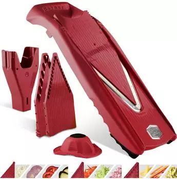 Börner Gemüsehobel V5 Starter Set, Edelstahl V-Klinge, rot