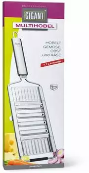 Novabest Gigant Multihobel Gemüsehobel & Küchenreibe, Edelstahl, Wechselklingen