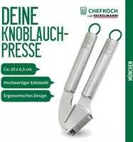 Chefkoch+Fackelmann KNOBLAUCHPRESSE Silber 19.5 cm