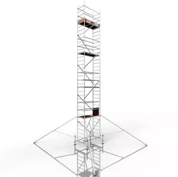 ALTEC Rollfix 1.0 Fahrgerüst 10m Arbeitshöhe, Fußplatten, Standardtraverse (R10-FPSP-DA4-ST)
