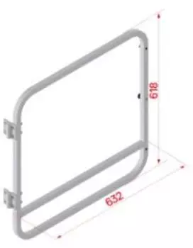 Hymer Durchgangssperre ohne Fußleiste, Aluminium, 632x618mm (0055636)