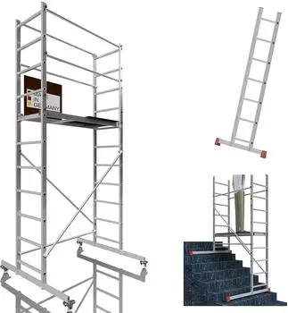 ALTEC AluCombine 3.0 - 400 Leiternger&uuml;st Traverse 4x Laufrollen 4m