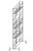 Günzburger Steigtechnik Alu-Rollgerüst mit FahrbalkenPlattformen 2m-AbstandPlattform-Höhe 745m Länge 180m 154745