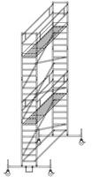 Günzburger Rollgerüst mit Plattformen im 2m-Abstand, 0,75x3,00m Plat