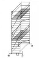 Günzburger Aluminium-Rollgerüst mit Fahrbalken und Doppel-Plattform Arbeitshöhe bis 7,50 m