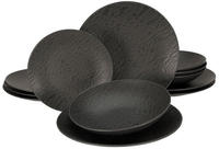 CreaTable Teller-Set "Schiefer Black" Teller Set, robuste, kratzfeste, seidenmatte
