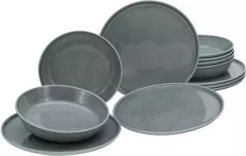 CreaTable Tafelservice Chef Collection 12-tlg grau