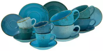 CreaTable NATURE COLLECTION Bistrotassen-Set 16tlg blau