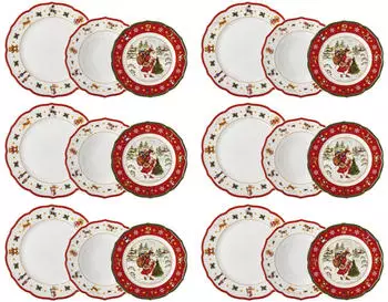 Hutschenreuther Tafelservice Happy Wintertime 18-teilig Red