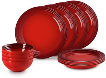Le Creuset 12-teiliges Geschirrset Steinzeug kirschrot